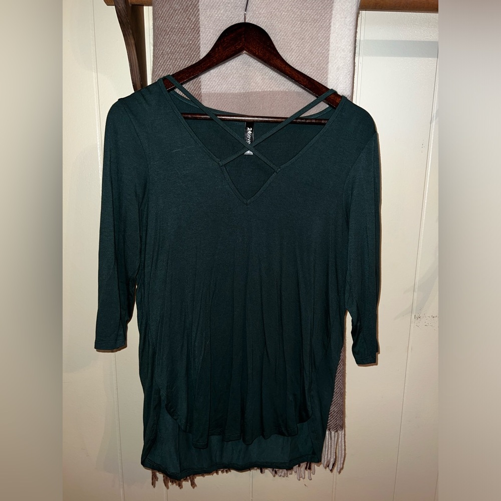 Emerald Green 3/4 Sleeve Shirt